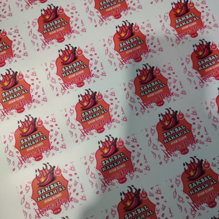 Cetak Stiker Label Sambel Anti Air di Tasikmalaya