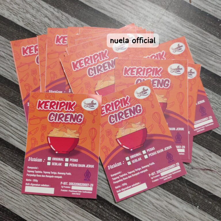 Cetak Stiker Label Kripik di Tasikmalaya